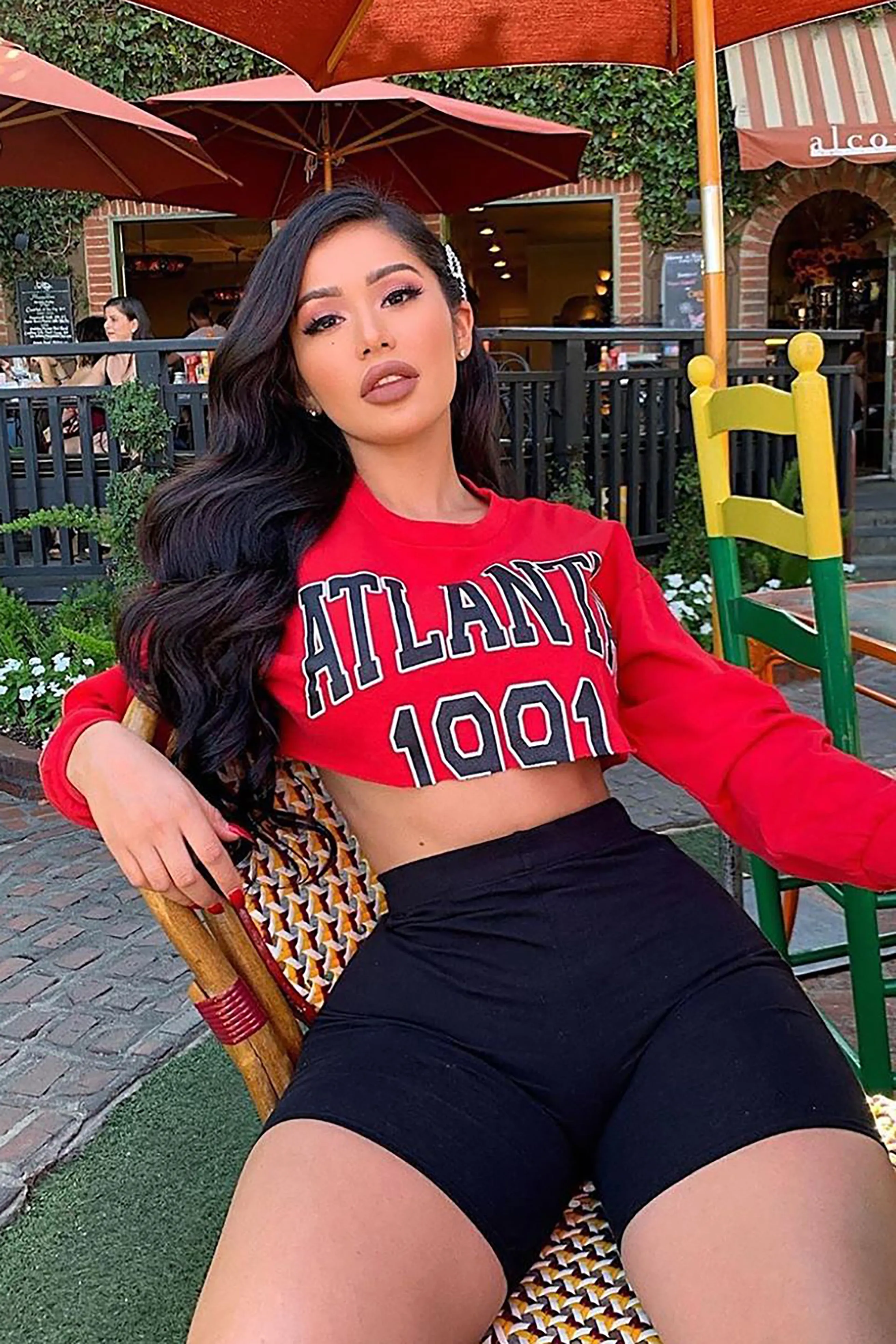 Atlanta Cropped Sweatshirt - Red