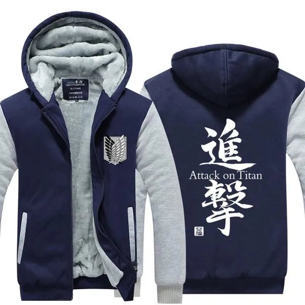 Attack on Titan Hoodie - Thicken Fleece Coat Zipper Jacket
