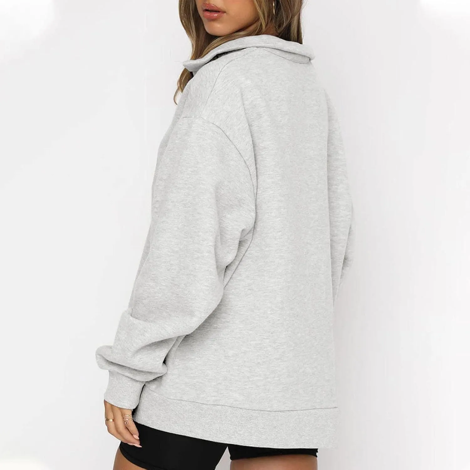 Ceboyel Oversized Sweatshirt For Women Half Zip Hoodie Sweater Trendy Y2K Long Sleeve Tops Fall Fashion Clothes Outfits 2023