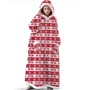Christmas Hooded Blankets for Men and Women, Giant TV Blanket, Super Long Hoodie, Oversized Hoodies, Sweatshirt, Pullover,Winte
