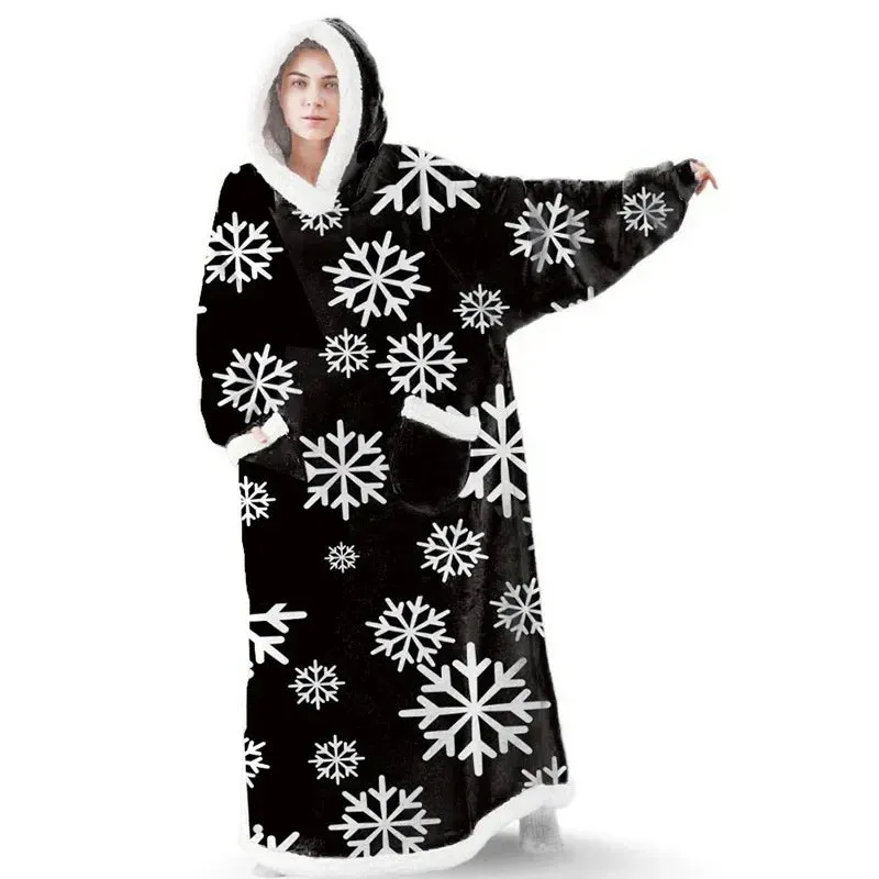 Christmas Hooded Blankets for Men and Women, Giant TV Blanket, Super Long Hoodie, Oversized Hoodies, Sweatshirt, Pullover,Winte