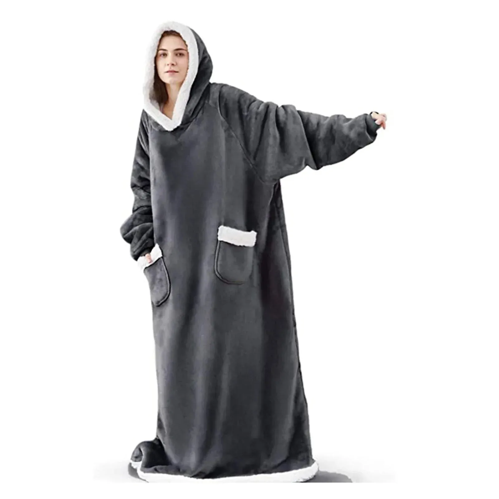 Christmas Hooded Blankets for Men and Women, Giant TV Blanket, Super Long Hoodie, Oversized Hoodies, Sweatshirt, Pullover,Winte
