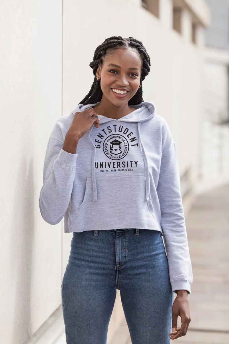 Gentstudent Cropped Hoodie Grijs (Vrouwenmodel)