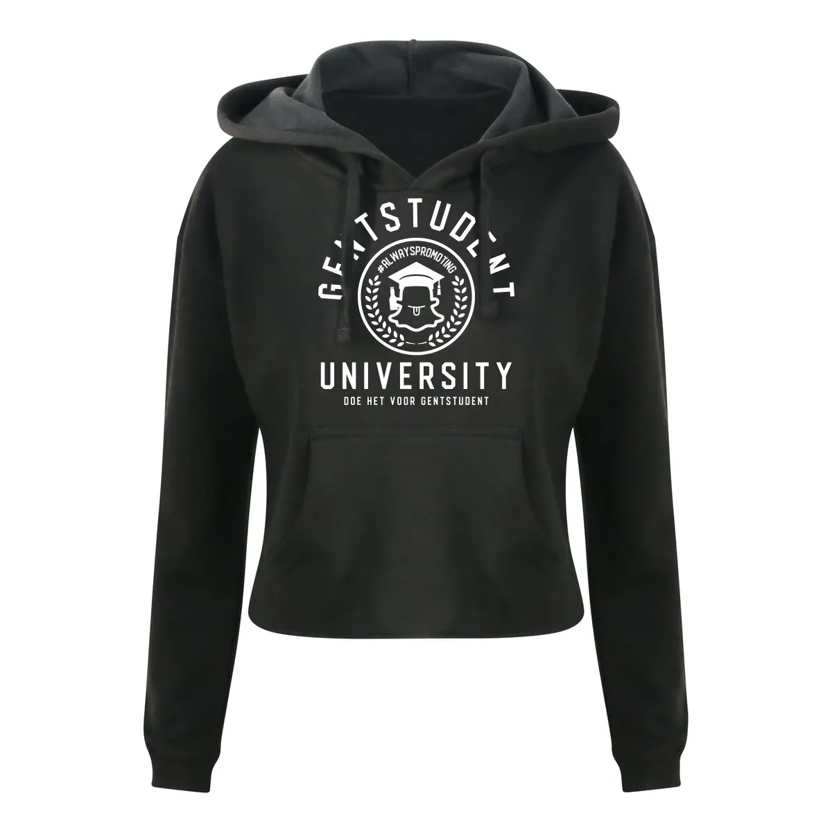Gentstudent Cropped hoodie Zwart (Vrouwenmodel)