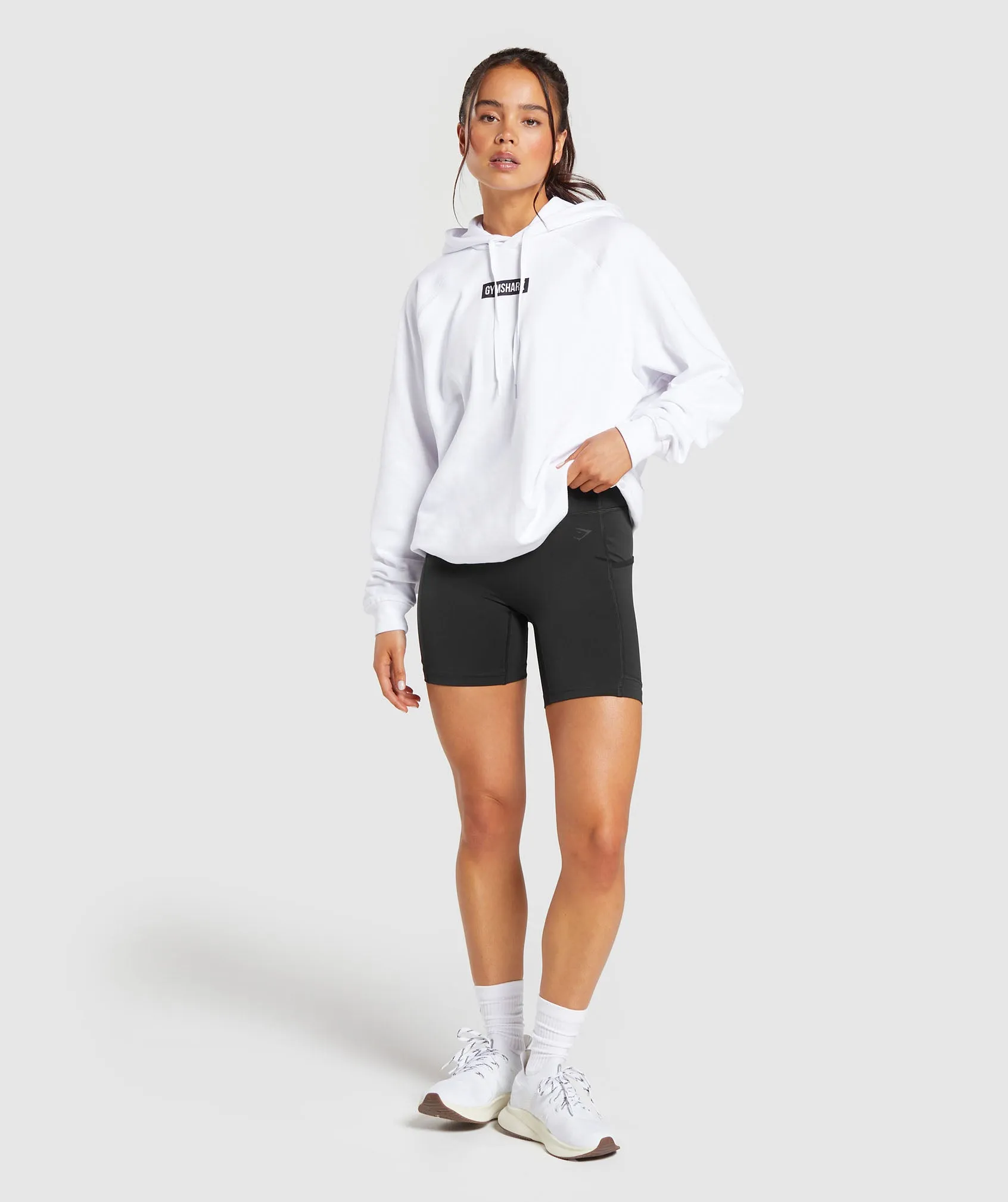 Gymshark Block Oversized Hoodie - White/Black