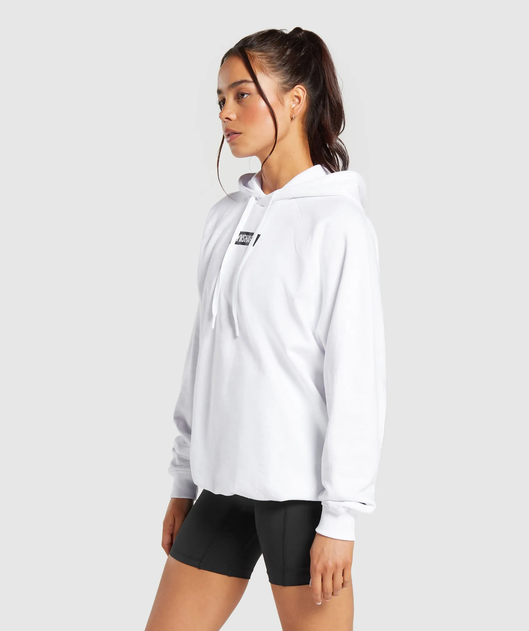 Gymshark Block Oversized Hoodie - White/Black