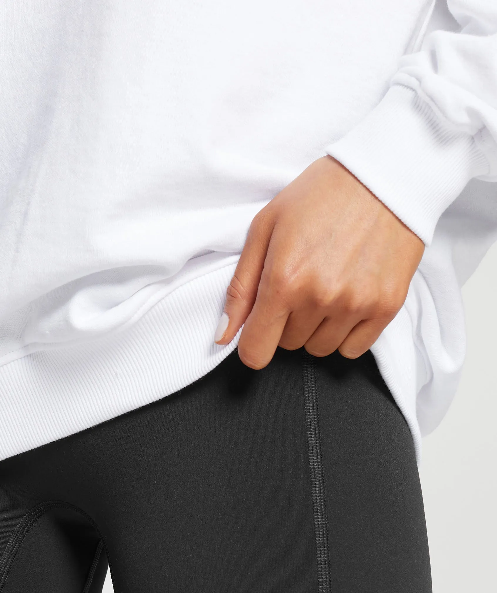 Gymshark Block Oversized Hoodie - White/Black