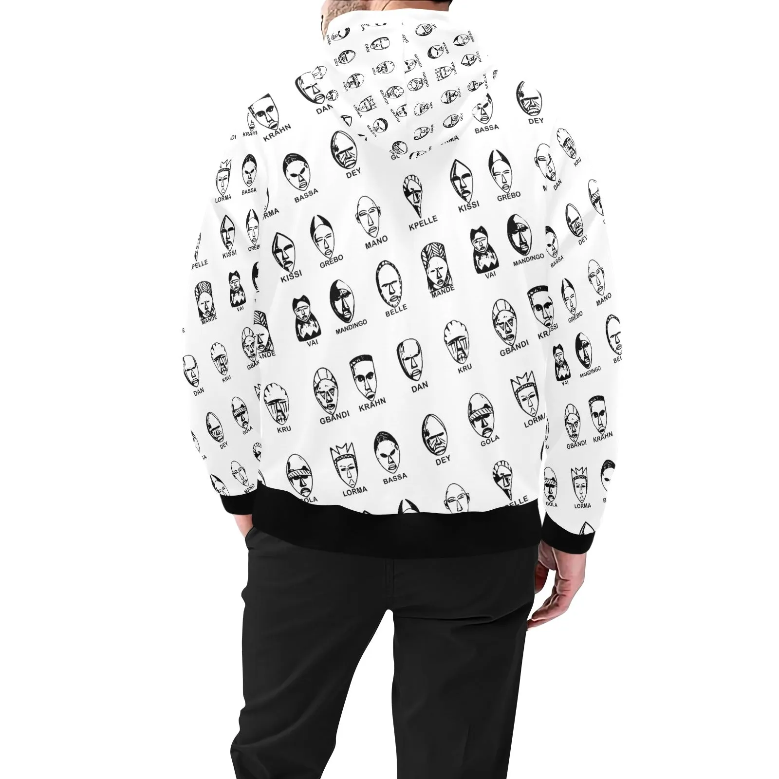 Liberia 16 Tribes High Neck Pullover Hoodie for Men