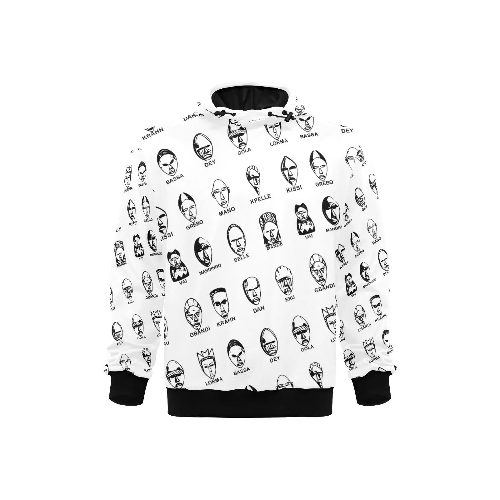 Liberia 16 Tribes High Neck Pullover Hoodie for Men
