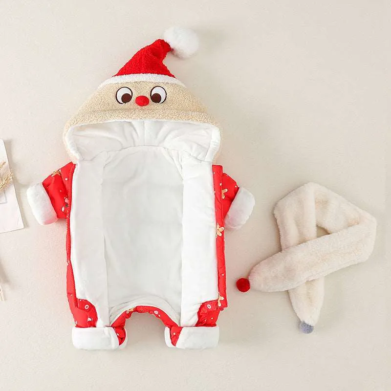 Little Gigglers World Baby Festive Winter Warm Thick Romper