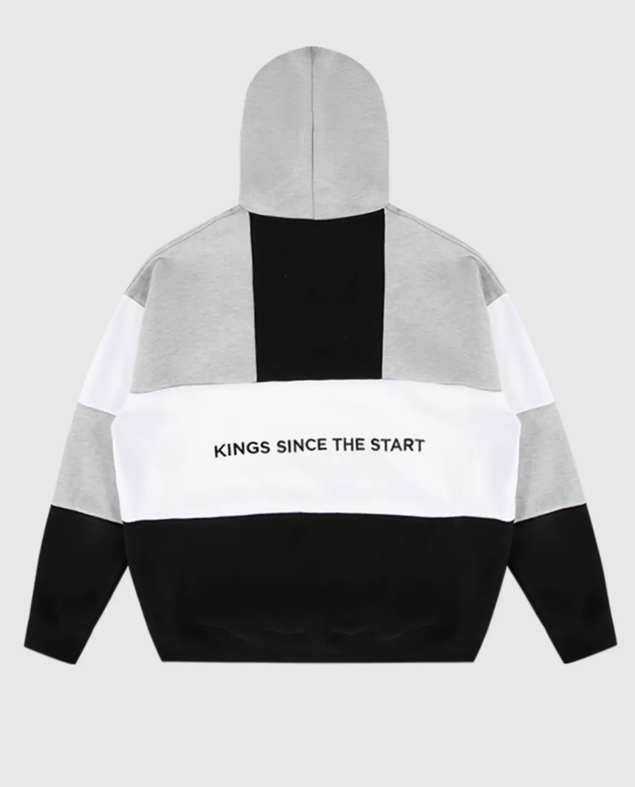 WNDRR GLOBAL PANEL HOOD SWEAT - BLACK/GREY MARLE